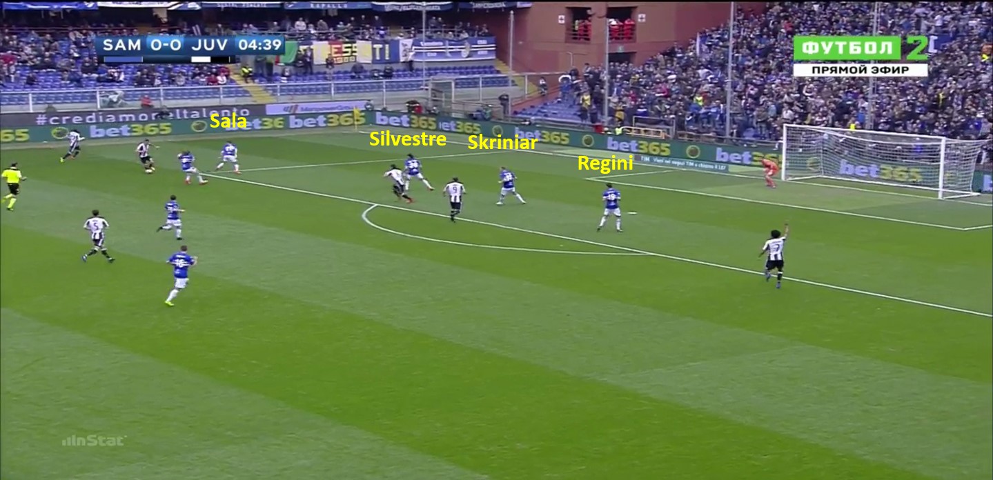 palla esterna linea stretta sul lato palla